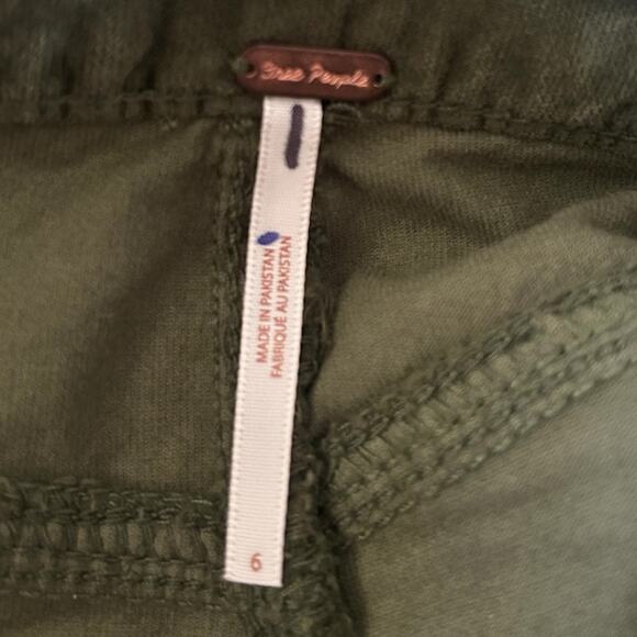 Free People High Time Kick Flare Pant Women’s 6 Army Green Mid Rise Patch Pocket - Picture 4 of 8